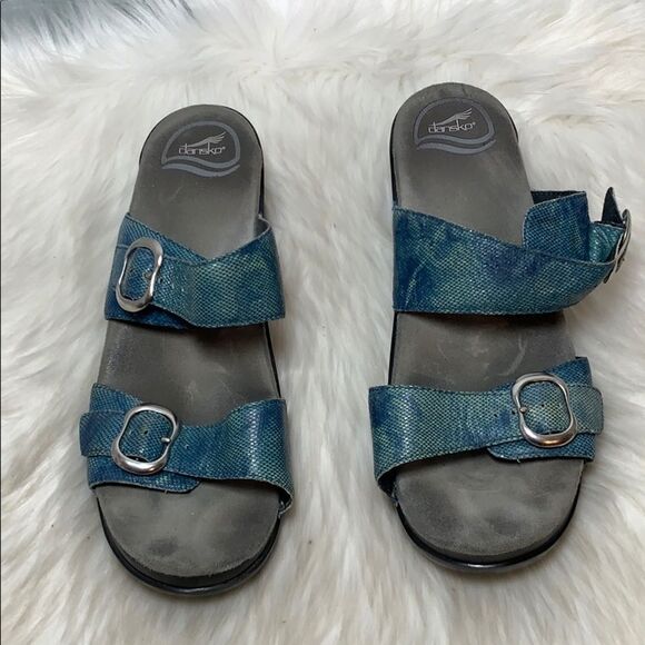 Dansko Sophie Blue Mule Sandals Size 39/8.5-9 - Picture 2 of 7